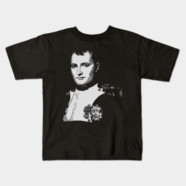 Napoleon Black and White Kids T-Shirt by Nerd_art